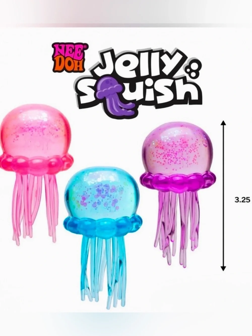 Authentic NeeDoh JELLY SQUISH Glitter PINK Super Solid Squish Fidget Squishy NEW